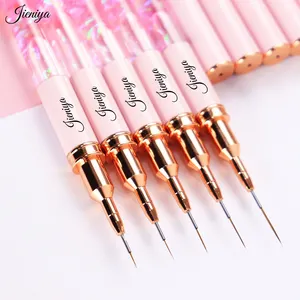 Liquide rose poignée manucure outil en gros peinture dessin ongles Liner brosse peinture fleur stylo rayage brosse Nail Art brosse