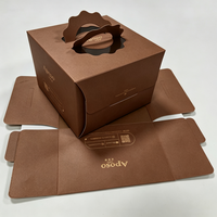 Boîte en carton dorée, emballage de luxe haut de gamme, logo imprimé personnalisé pour le pain, les friandises, la boulangerie, les desserts