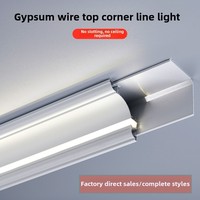 Profilé LED Deux-en-Un en Aluminium Lumière d'Angle Lumineuse pour Plafond de Salon Sans Rainure Ni Plâtre