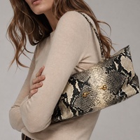 Sac à main en PU motif peau de serpent, haut de gamme, pour soirée, sac fourre-tout à bandoulière avec fermeture éclair, best-seller pour femme