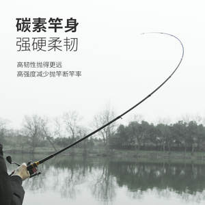 Canne à pêche télescopique en fibre de carbone 4M, action moyenne rapide, pour la pêche au bar en lac, avec guides SIC, légère et portable - Product Image 1