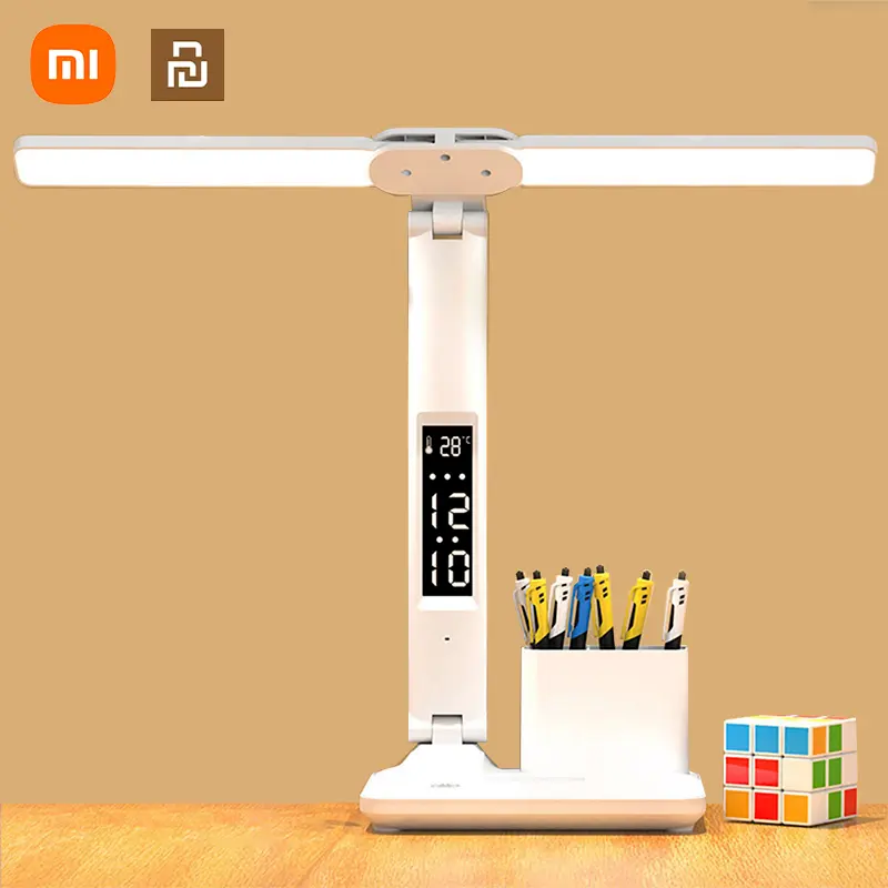 Xiaomi Youpin LED Desk Lamp Multifunction Table Lamp with Calendar USB Touch Night Light with Pen Holder for Reading Lamp Home