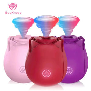 Sacknove Magnetische Usb Vrouwen Masturbatie Vibrator Volwassen Seksspeeltjes Rose Vorm Siliconen Dildo Likken Zuigen Vibrerende Roos - Product Image 1