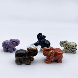 Bán Buôn Pha Lê 1.5Inch Rose <span class=keywords><strong>Elephants</strong></span> Tay Khắc Kết Hợp Chất Liệu Voi Tự Nhiên Obsidian Nhỏ Con Voi Cho Trang Trí Nội Thất - Product Image 5