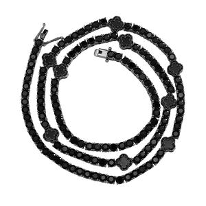 Kalung rantai tenis 4mm liontin semanggi empat daun musim panas kalung Choker Zircon Ice Out untuk perhiasan mode wanita - Product Image 5