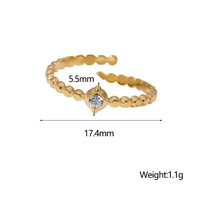 Bague ouverte géométrique en acier inoxydable personnalisée, bijoux polyvalents haut de gamme et tendance pour femmes