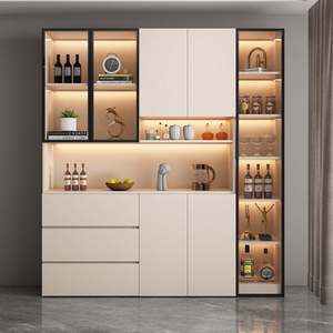 Santopova Modern Multifunctional Living Room Storage Cabinet with LED Lighting & Glass Door Display - Product Image 3