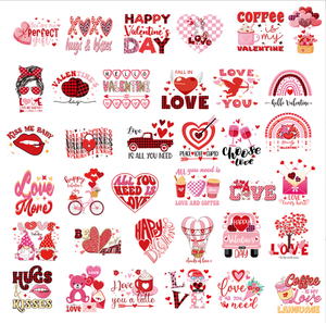 Transferts d'impression DTF personnalisés pour la Saint-Valentin, <span class=keywords><strong>film</strong></span> plastisol transparent, autocollant thermocollant pour presse à chaud, transferts thermiques pour t-shirts - Product Image 1