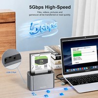 Boîtier Disque Dur Aluminium Métal 2,5 Pouces 3,5 Pouces Baie Simple Sans Outil Station d'Accueil SAS SATA HDD SSD pour Ordinateur Portable