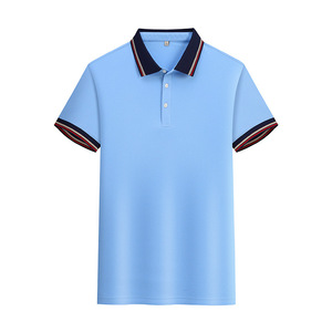 Camisa Polo Azul Marino para Hombre, Manga Corta, Color Sólido, Poliéster, Ropa de Trabajo, Uso Diario - Product Image 3