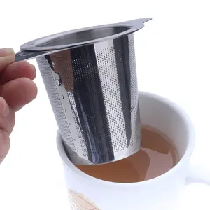 Double handle tea filter strainer with food grade stainless steel