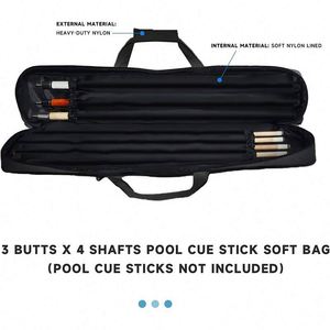 BSCI Factory Factory Custom Pool Cue Case 4 <b>Butts</b> 3 Shafts Billiard Stick Soft Storage Thick <b>Padding</b> Custom Pool Cue Case - Product Image 6