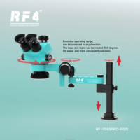 Microscope stéréoscopique trinoculaire RF4 pour la réparation électronique, la soudure de circuits imprimés et l'inspection des composants SMT, contrôle qualité