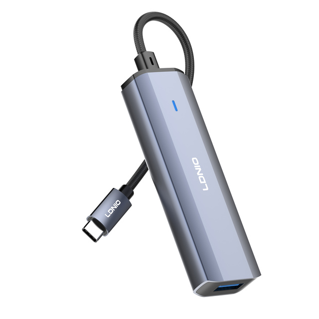 LDNIO DS-114C USB-C HUB Type-C Multi Port Adapter 4 in 1 USB 3.0 5Gbps High Speed Data Transfer Plug and Play for Laptop