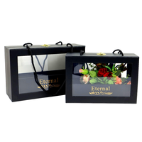 Boîte cadeau rectangulaire en papier couché transparent, lot de 2, avec fermeture magnétique, personnalisable UV, matériaux recyclés