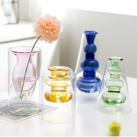 Vase en verre coloré à double couche poli soufflé de style européen HP-03 pour salon