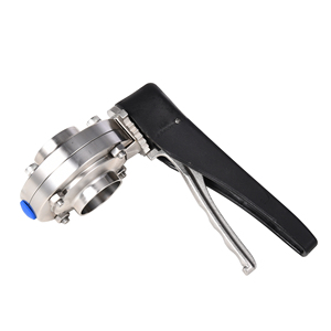 Vệ sinh thép không gỉ SS304 SS316L hàn tay Van bướm với nhựa đa vị trí xử lý - Product Image 1