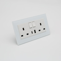 Endüstriyel Priz EU 250V 2'li Priz 13A USB A/C Portları Temperli Cam Yüksek Kalite Fabrika Toptan Fiyatı Ev Ticari