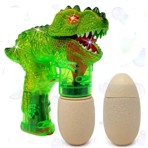 恐龙电池操作的玩具泡泡吹枪，带2瓶泡泡液