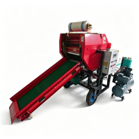 Enrouleur et ensacheur de balles rondes hydraulique portable pour tracteur, pour ensilage agricole, automatique, haute efficacité