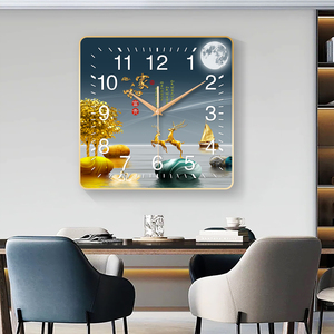 Đồng hồ treo tường trang trí vuông sang trọng cho lối vào và phòng khách Thiết kế sơn thanh lịch - Product Image 1