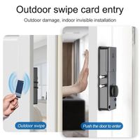 Serrure de Porte Invisible Intelligente OEM pour Intérieur, Serrure Électronique Tuya BLE pour Porte en Bois avec Carte à Balayer