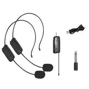 Microphone sans fil professionnel omnidirectionnel dynamique en gros avec récepteur 2.4G et casque à réduction de bruit pour C - Product Image 1