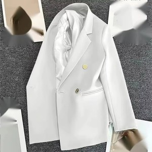 X602 sıcak satış Blazers bayanlar kadınlar katı renk uzun kollu İş bayan ceketler kadınlar için dantel kumaş ofis aşınma Blazers - Product Image 5
