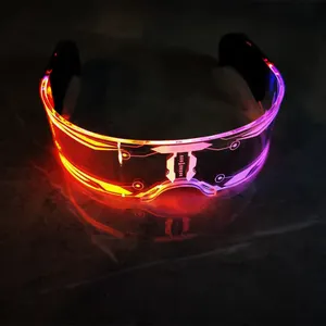 Led luce al neon Multi colore doppio controllo laterale occhiali da sole lampeggianti per festa KTV festival musicale
