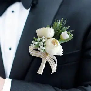 Ramillete Floral personalizado para dama de honor, decoración de boda, flores secas artificiales, ramillete de muñeca para novia