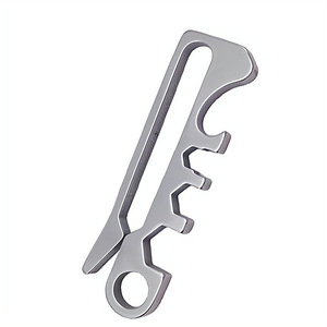 Stainless Steel Multi-functional Keychain <b>Hook</b> Clip Bottle Opener Hex Wrench Mini Tool <b>Outdoor</b> Pocket Accessory - Product Image 5