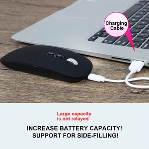 الماوس اللاسلكي الصامت ضئيلة السفر USB استقبال سريع كتم زر العودة سطح المكتب قابلة لإعادة الشحن للكمبيوتر المحمول - Product Image 4