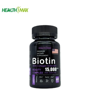 Pil <span class=keywords><strong>Vitamin</strong></span> Organik Biotin Keratin Kolagen TK Laris Manis untuk Rambut, Kulit, dan Kuku, Suplemen untuk Dewasa - Product Image 1