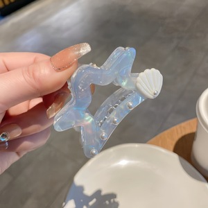 Pinzas para el Cabello de Acetato Blanco Marino con Diseño de Estrella de Mar y Concha de Perla, Textura Alta, Lindas y Novedosas 2026 - Product Image 4