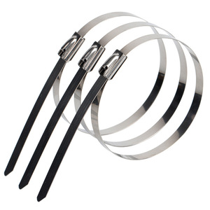 Attaches-câbles en acier inoxydable 304, 5x250mm, auto-serrantes, pour la gestion des câbles - Product Image 1