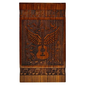 Wooden Cremation Urn with Music Engraving Design <b>Memorial</b> Urn <b>Box</b> for Ashes Funeral <b>Keepsake</b> Home Use - Product Image 1