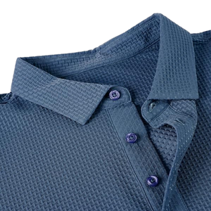 Camiseta Polo Personalizada Bordada para Hombre, Poliéster y Elastano, Corte Ajustado, Estilo Táctico de Rugby, Sublimación, Jacquard con Patrón de Nudos - Product Image 3