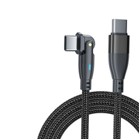Cable USB C a USB C de Carga Rápida de 60 W 3 A 180 °   Cable giratorio de nailon trenzado tipo C para carga y transferencia de datos para Apple Samsung