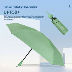 Parapluie manuel rétractable pour femme, double usage soleil/pluie, protection UV UPF 50+, design moderne, 6 baleines, cadeau d'affaires - Product Image 4