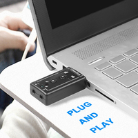 Tarjeta de Sonido USB Bajeal Plug and Play 7.1 Canales, Sonido Virtual 3D, Entrada de Micrófono, Salida de Altavoz de 3.5mm, Sonido Externo para Computadora