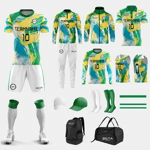 Football Kits Full Set Soccer Kit Youth Custom Soccer Jersey Quick Dry Adults Team Football Shirt Men Soccer Wear With Socks