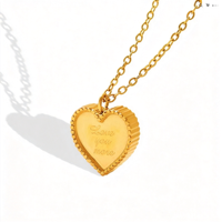 Collier avec pendentif en forme de cœur, couleur or, finition mate, minimaliste, cadeau pour couple, vente en gros de bijoux
