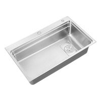 Évier de cuisine rectangulaire multifonctionnel simple en acier inoxydable avec planche à découper