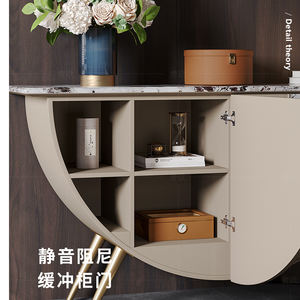 <span class=keywords><strong>Table</strong></span> d'entrée en forme de lune moderne, mobilier doré, design bas de quantité minimale de commande, avec dessus en marbre - Product Image 4