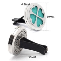 P-97 Nouveau diffuseur de parfum pour voiture en acier inoxydable de 30 mm, diffuseur d'aromathérapie, clip de ventilation en alliage solide avec 1 tampon inclus