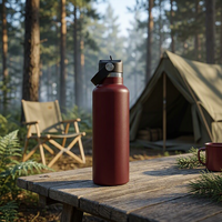 Bouteille d'eau en acier inoxydable à double paroi sans BPA, étanche, 650 ml, réutilisable, bouteille de sport en métal, fitness, cyclisme, camping, voyage