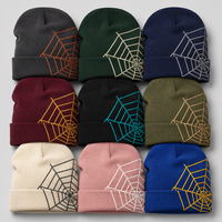 Bonnet Y2K en tricot motif toile d'araignée pour homme, bonnet tendance coupe-vent pour fête de rue, bonnet chaud pour le ski et le froid pour hommes et femmes
