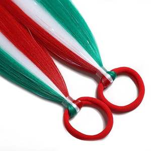 อุปกรณ์เสริม<span class=keywords><strong>ผม</strong></span>วันสุดฮาสำหรับผู้หญิง ต่อผมสี 20 นิ้ว สำหรับถักเปีย งานเทศกาล สีแดง ขาว เขียว ต่อผมหางม้า - Product Image 4