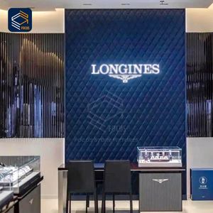 Comptoir de présentation mural en verre double pour magasin de bijoux de luxe moderne, <span class=keywords><strong>vitrine</strong></span> personnalisée pour aménagement de vente au détail - Product Image 3