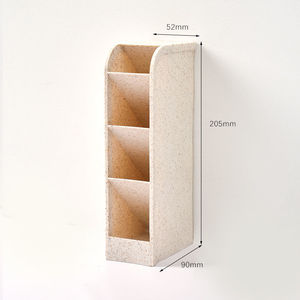 Acrylic Pen Holder for Desk, Cream Pencil Organizer, Pens Pencils Storage Office Desktop Stationery Organizer